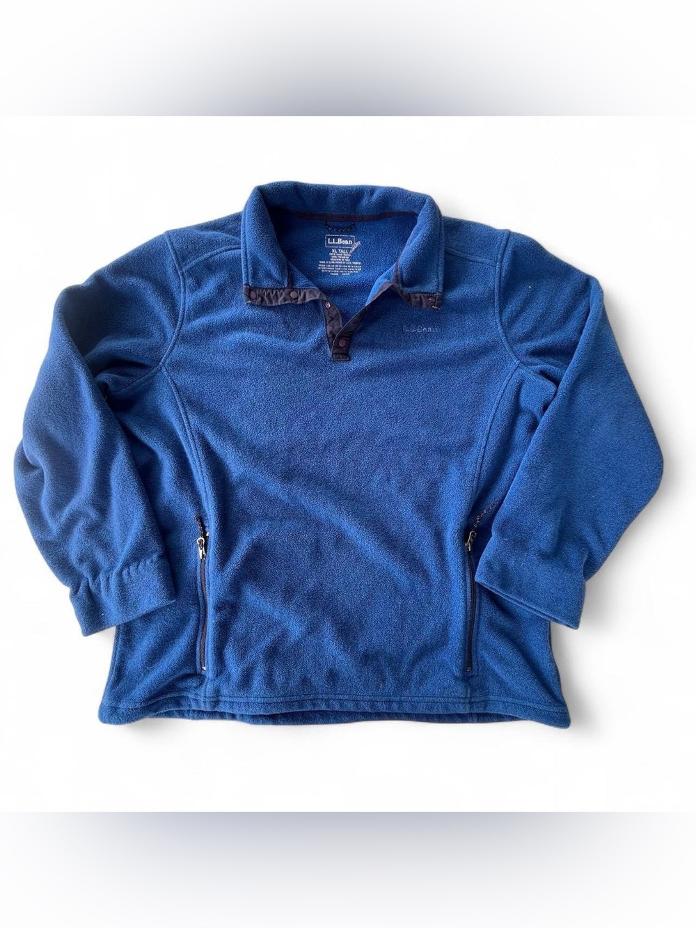 L.L.Bean Men’s XL Tall Fleece Pullover Snap-Neck Jacket Blue Outdoor Gorpcore